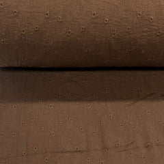Crepe de Algodão Laise Marrom Lolita DOMINGO