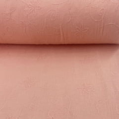 Crepe de Algodão Salmão Botanica RRR