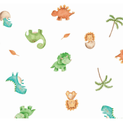 Fralda Quadriculada Digital Bichinhos Dinossauros 70x75cm