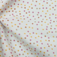 Fralda Quadriculada Mini Bolinhas Tons Pastéis 70x75cm