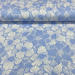 Viscolinho Jardim de Verão Azul RRR