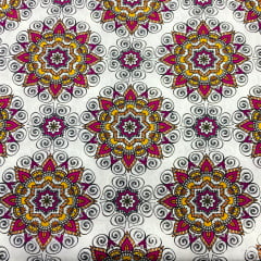Tricoline Mandala fundo Branco LIQUIDA