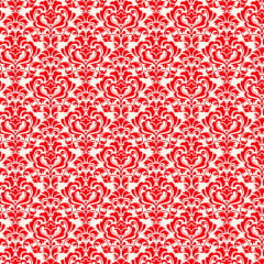 Tricoline Arabesco Vermelho e Branco