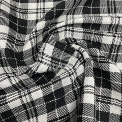 Flanela Xadrez Preto e Branco FAVORITO