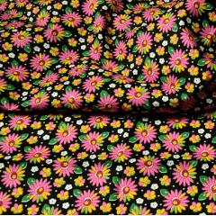 Chita Fake Flores Miúdas Fundo Preto PROMO