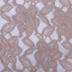 Renda com Elastano Rosê Flores Grandes RRR