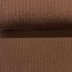 Crepe de Algodão Liso Marrom Escuro Maquinetado RRR Crepe de Algodão Liso Marrom Escuro Maquinetado RRR