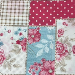 Lençol Elegance Patchwork Rosa e Azul ESQUENTA