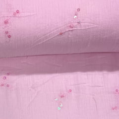 Crepe de Algodão Lantejoula Rosa Naif ESQUENTA