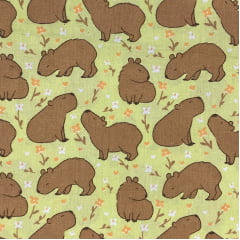 Tricoline Capivarias Fundo Amarelo LIVE