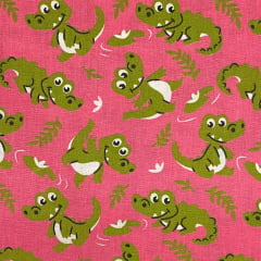 Tricoline Jacaré Fundo Rosa LIVE