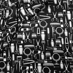 Cetim Barbeiro e Salão fundo Preto LIVE