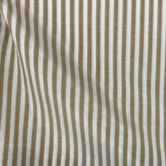 CORTE 0,50 X 1,50m Tricoline Fio Tinto Listrado Bege 