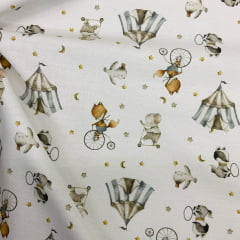 CORTE 0,40 X 1,50m Flanela Cueiro Digital Circo das Estrelinhas CORTE 0,40 X 1,50m Flanela Cueiro Digital Circo das Estrelinhas