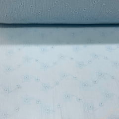 CORTE 0,80 X 1,60m Crepe de Algodão Laise Azul Claro Lolita CORTE 0,80 X 1,60m Crepe de Algodão Laise Azul Claro Lolita
