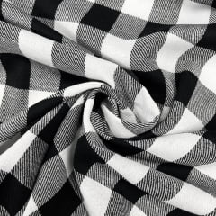 CORTE 0,80 X 1,40m Flanela Xadrez Branca com Preto Médio 