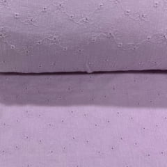 Crepe de Algodão Laise Lilás Lolita BLACK