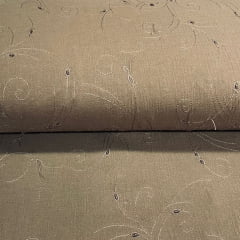 Crepe de Algodão Bordado Marrom Purity FIND