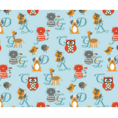 Tricoline Bicho Feliz Azul RRR