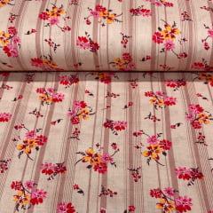 Viscose Flores Belas no Rosê RRR Viscose Flores Belas no Rosê RRR