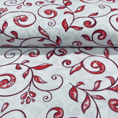 Percal 150 Fios Arabesco Vermelho FIND