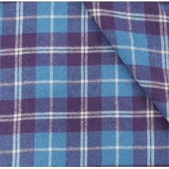 Flanela Xadrez Roxo e Azul MALUCA