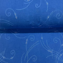 Crepe de Algodão Bordado Azul Purity MALUCA