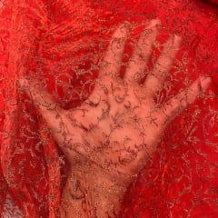Organza Estampada Vermelha MALUCA