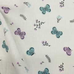 Fralda Quadriculada Mini Roxas e Azuis  MALUCA