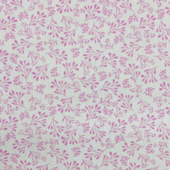 Tricoline Floral Delicado Rosa MALUCA