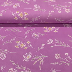 Percal 150 Fios Lavanda Dourada TEMPORAL Percal 150 Fios Lavanda Dourada TEMPORAL