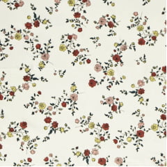 CORTE 1mx2,40cm Microfibra Floral Mini Raminhos de Rosas 2,40m 