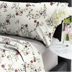 CORTE 1mx2,40cm Microfibra Floral Mini Raminhos de Rosas 2,40m 