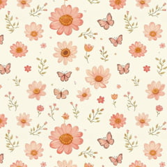 CORTE 0,50x1,50cm Tricoline Jardim das Borboletas 