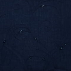 Crepe de Algodão Bordado Azul Marinho Purity RRR