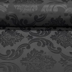 CORTE 0,80x2,80cm Tecido Jacquard Cinza Chumbo Ornamentos CORTE 0,80x2,80cm Tecido Jacquard Cinza Chumbo Ornamentos