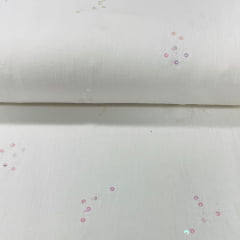 Crepe de Algodão Lantejoula Branco Naif RRR