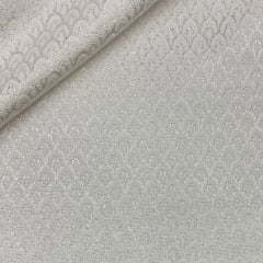 CORTE 0,70x1,40cm Tecido Algodão Brocado Off-White 