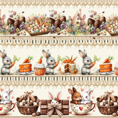 CORTE 0,80x1,50m Tricoline Docinho dos Coelhos