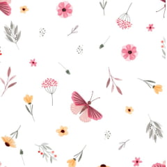 CORTE 0,60x1,50m Tricoline Premium Borboletando 