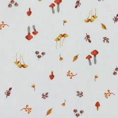 CORTE 0,40x1,50m Tricoline Cogumelos da Natureza 