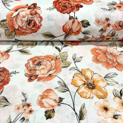 CORTE 0,50x2,50cm Tergal Jardim Laranja CORTE 0,50x2,50cm Tergal Jardim Laranja