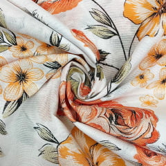 CORTE 0,50x2,50cm Tergal Jardim Laranja