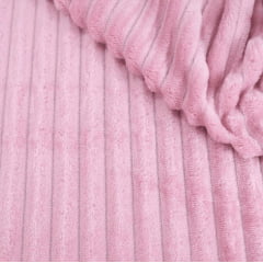 CORTE 0,80x2,50cm Mantinha Fleece Canelado 2,50m Rosa Claro