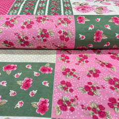 CORTE 0,50x2,50m Tergal Patchwork Rosa