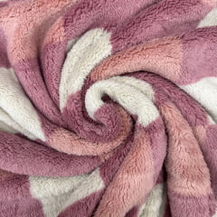 CORTE 0,60x1,60cm Sherpa Estampada Xadrez Rosa Antigo CORTE 0,60x1,60cm Sherpa Estampada Xadrez Rosa Antigo