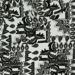 CORTE 0,90x1,50cm Viscose Elegância Tropical Branco