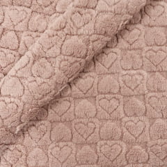 Fleece Grosso Coração 3D Rosa Antigo RRR Fleece Grosso Coração 3D Rosa Antigo RRR