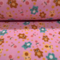 CORTE 0,50x1,60cm Soft Soft Ursinhos Nas Estrelas Fundo Rosa