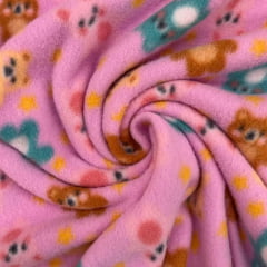 CORTE 0,50x1,60cm Soft Soft Ursinhos Nas Estrelas Fundo Rosa